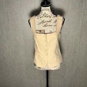 Sezane Cream Button-Down Blouse